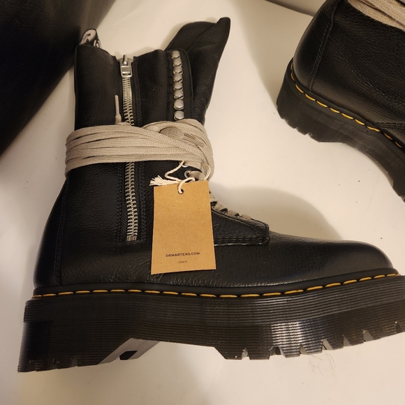 Rick Owens x Dr Martens Quad Sole leather boots size 10.5 BNWOB - Picture 10 of 15